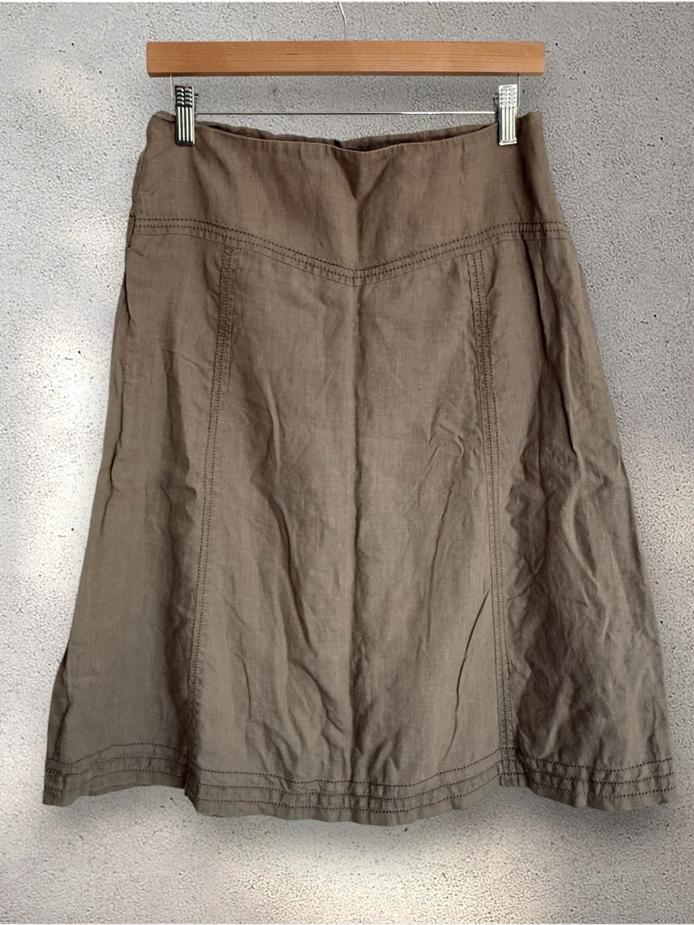 Reiss y2k Linen Skirt in Taupe Brown size 10
